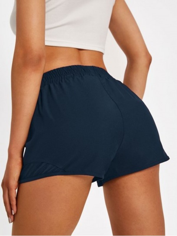 Mesh Insert Wide Leg Gym Shorts