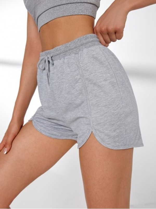 Irregular Hem Drawstring Sport Shorts