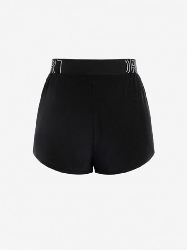 Letter Print Layered Sport Shorts