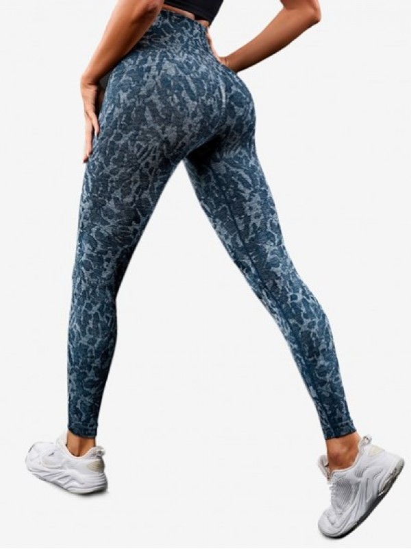 Camo Allover Print Wideband Waist Sports Yoga Leggings