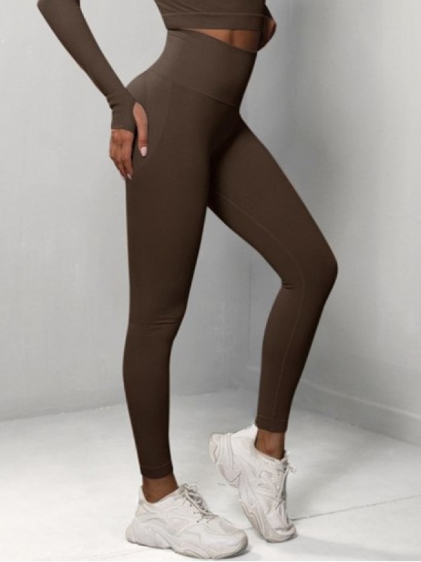 Lift Butt Wideband Waist Solid Color Yoga Leggings