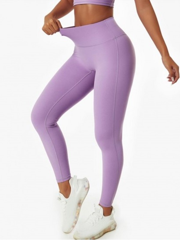 Solid Color Scrunch Butt Wide Waistband Yoga Leggings