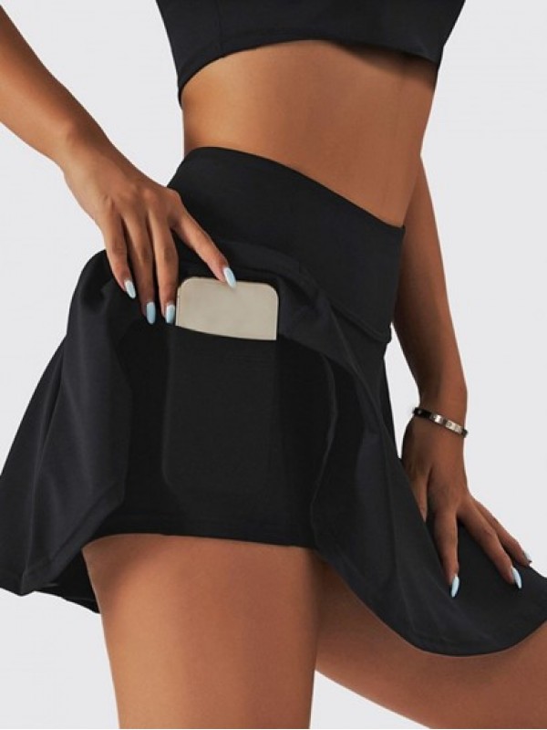 Lined Pleated Active Sports Mini Skirt