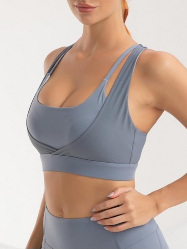 Racerback Ribbed Colorblock 2 In 1 Sports Bra