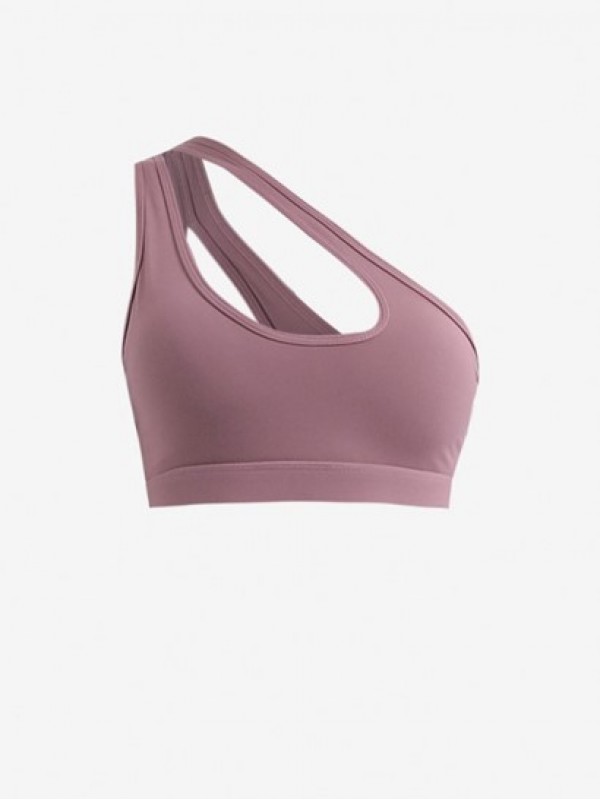 Asymmetrical One Shoulder Cut Out Sports Bra