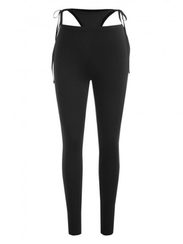 High Waisted Built-in G-string Skinny Leggings