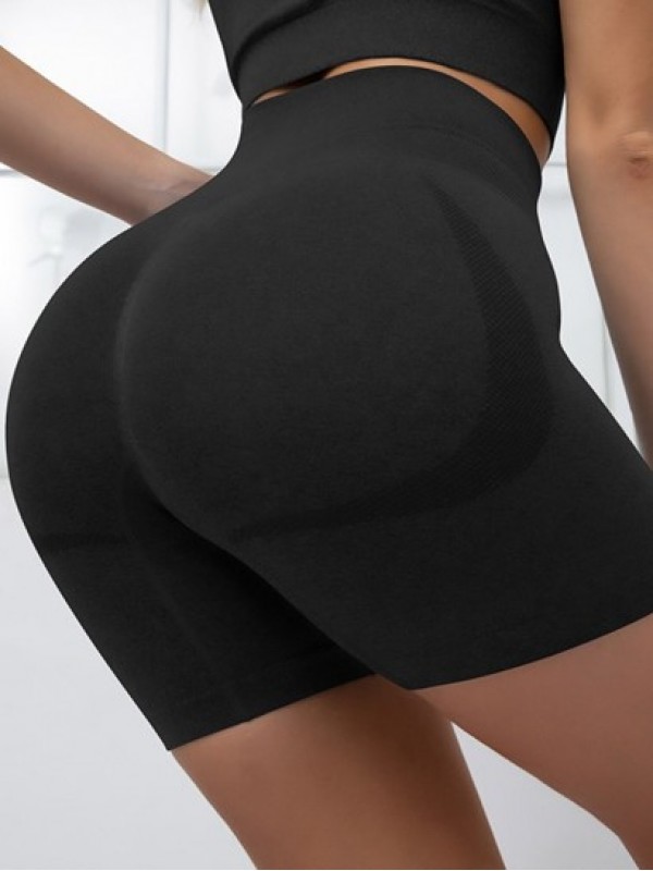 Wideband Waist Scrunch Butt Knitted Sports Yoga Shorts