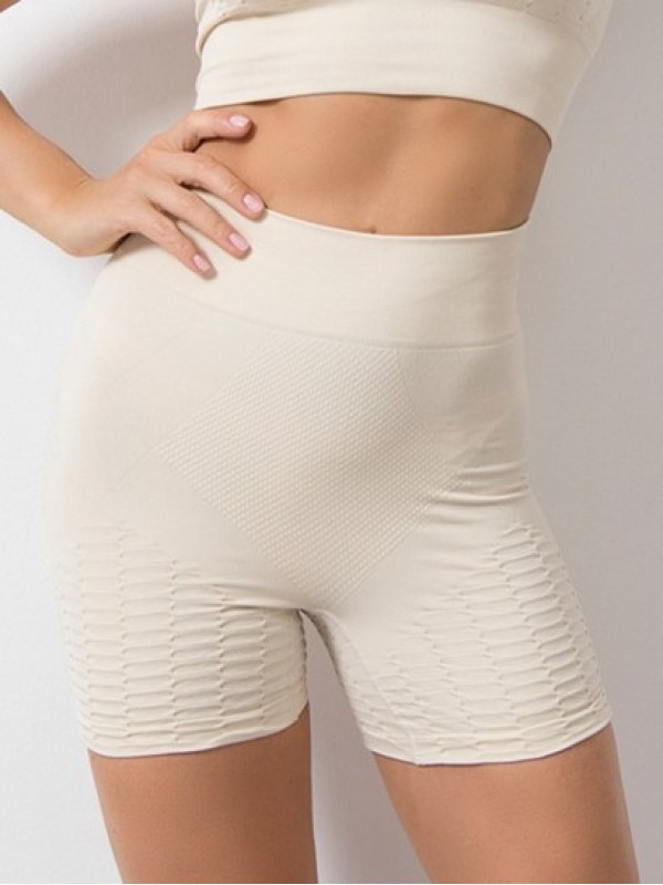 Honeycomb Texture Solid Color Scrunch Butt Sports Shorts