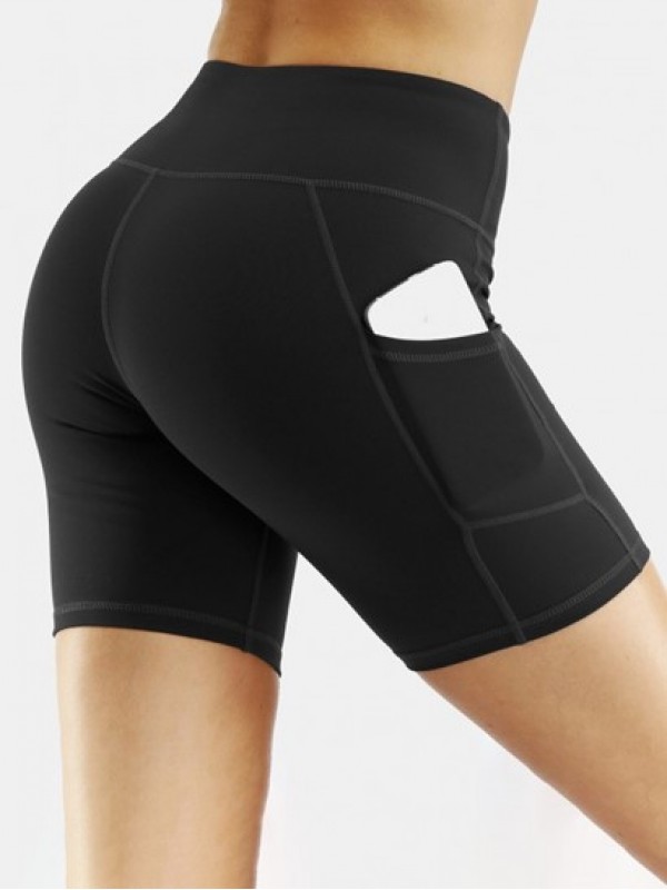 Breathable Pocket Yoga High Waist Shorts