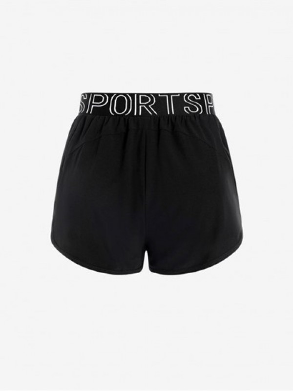 Letter Print Layered Sport Shorts