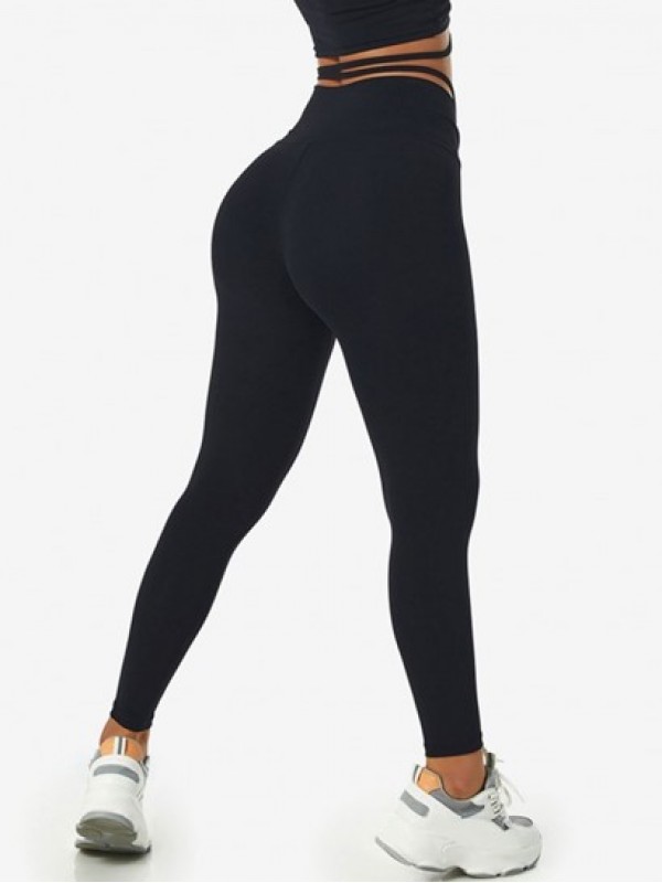 Cinched String-style Ruched Butt Lifting Sports Leggings