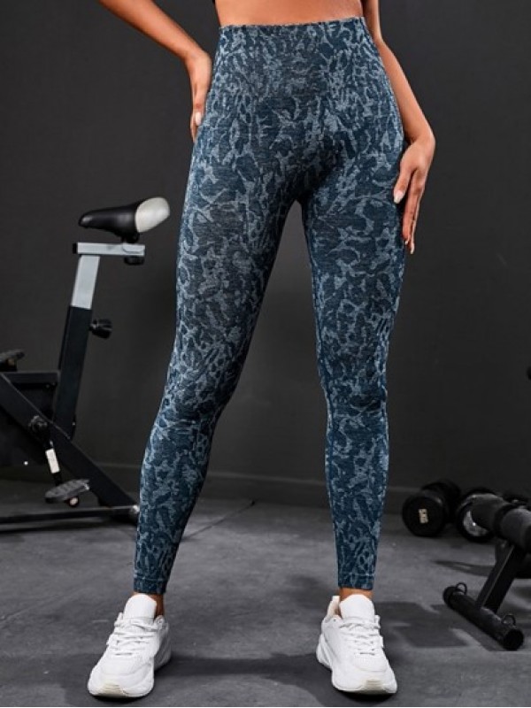 Camo Allover Print Wideband Waist Sports Yoga Leggings