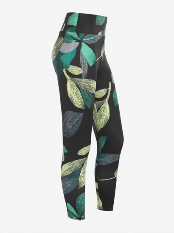 Leaves Printed High Waist Sports Leggings