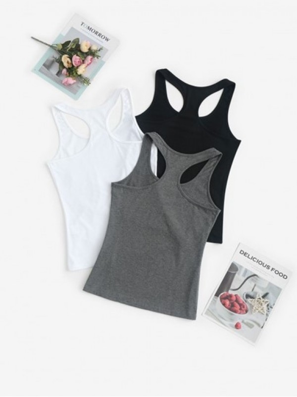 3pcs Racerback Basic Sports Tank Top