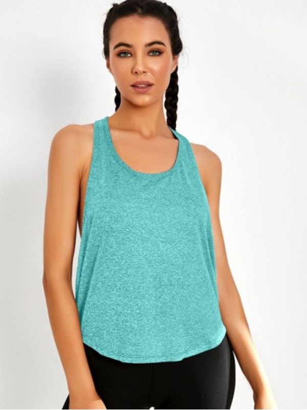 Heather Geometric Tape Y Line Sport Tank Top