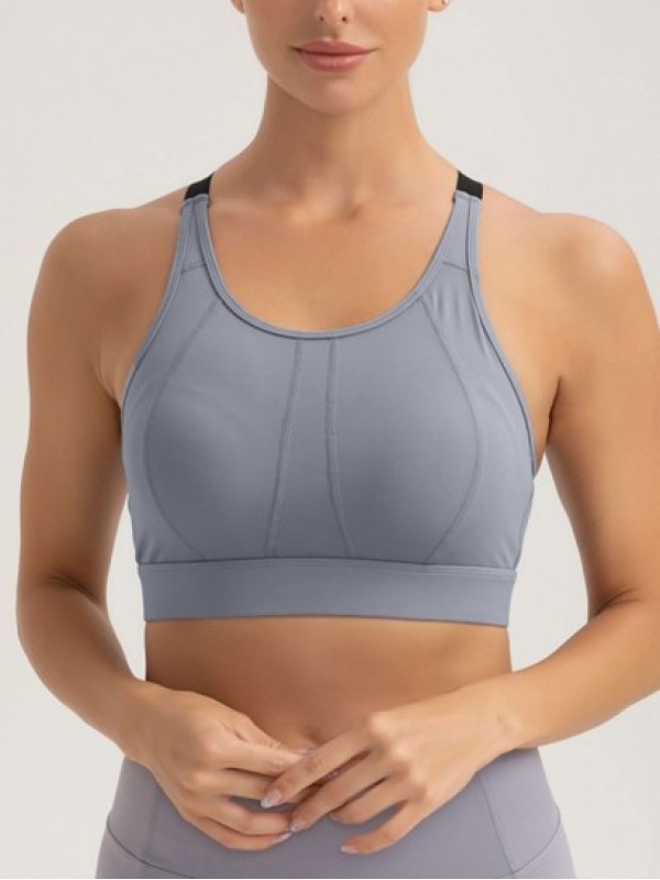 Cutout Racerback U Neck Gym Sports Yoga Running Padded Bra