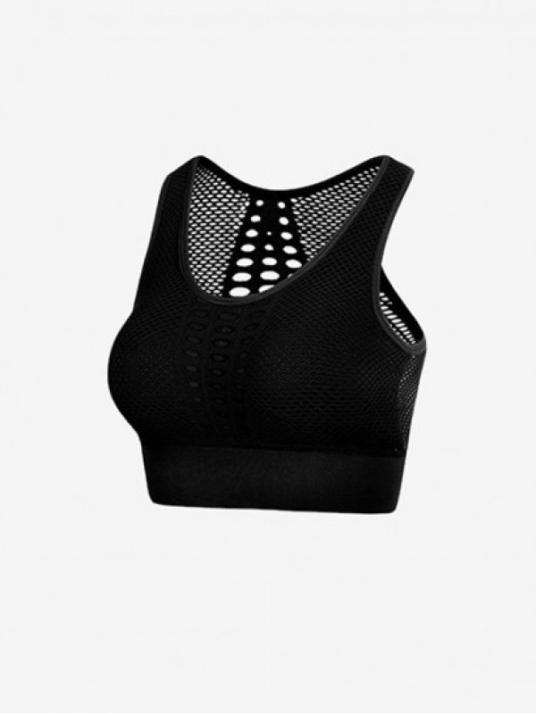 Chest Pad Honeycomb Hollow Out Sports Bra