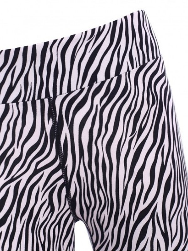 Zebra Fishnet Sheer Topstitch Ninth Leggings