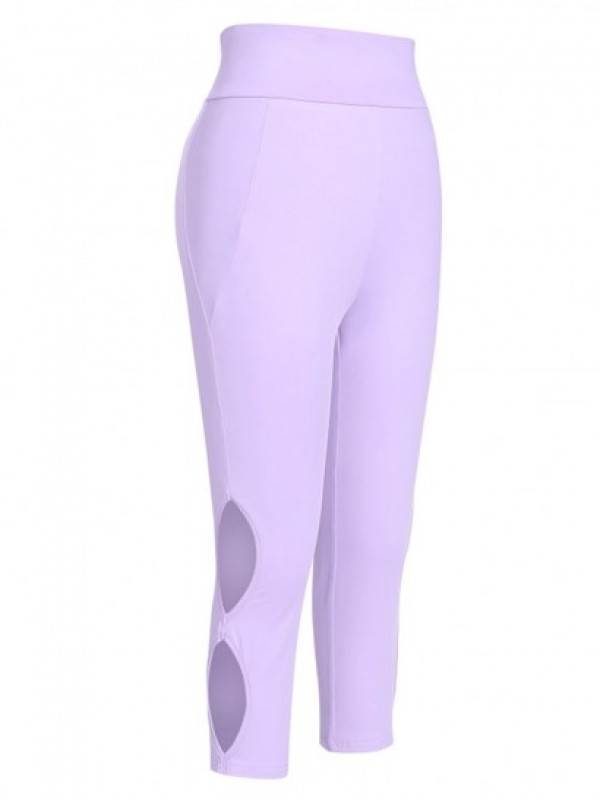 Cutout Side High Waisted Capri Leggings