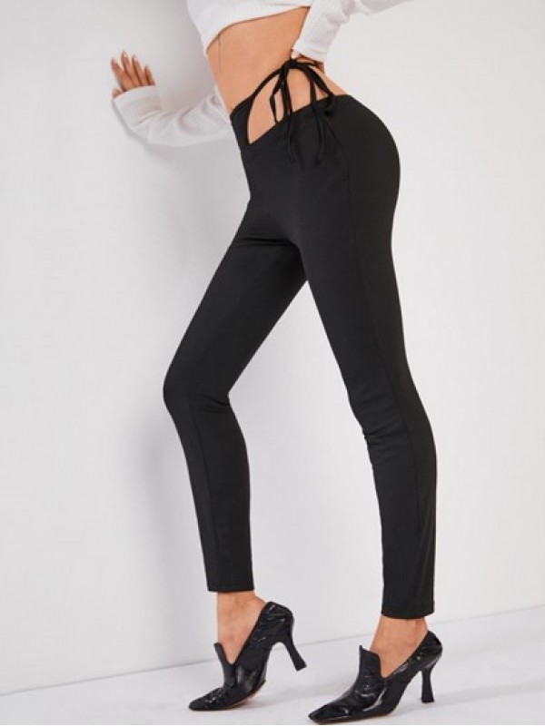 High Waisted Built-in G-string Skinny Leggings