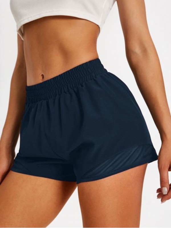 Mesh Insert Wide Leg Gym Shorts