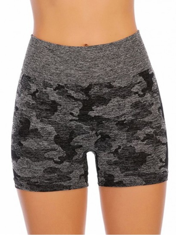 High Waist Camouflage Print Scrunch Butt Sports Shorts