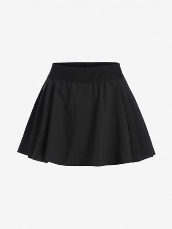 High Waist Anti-glare Pleated Solid Color Sport Skirt