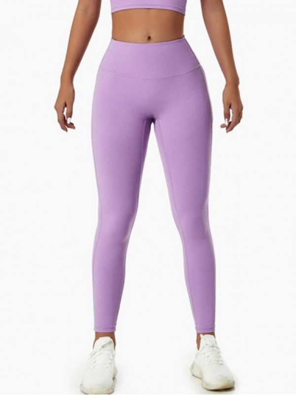 Solid Color Scrunch Butt Wide Waistband Yoga Leggings