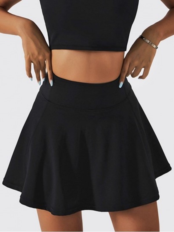 Lined Pleated Active Sports Mini Skirt