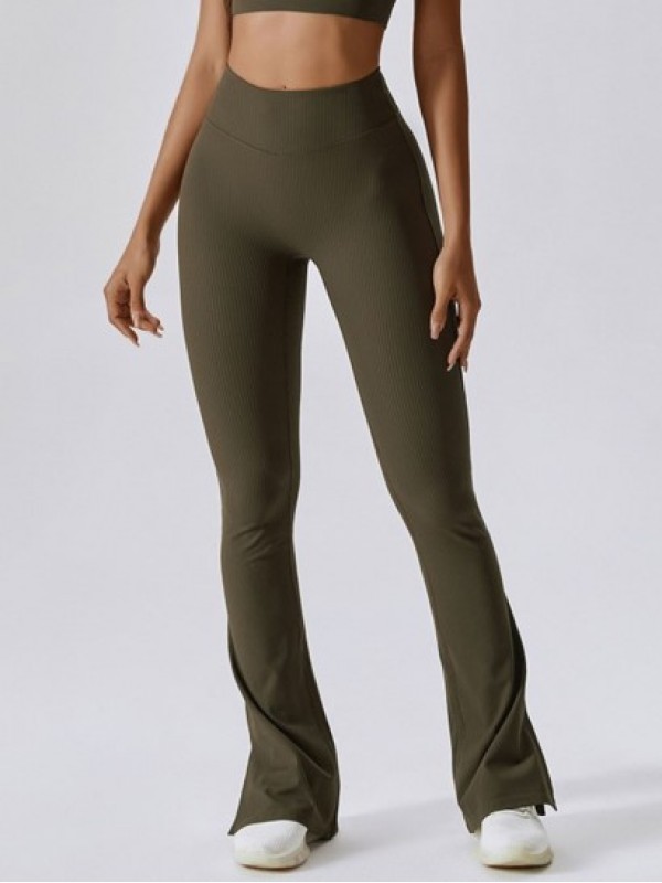 Split Hem Sports Flared Leggings