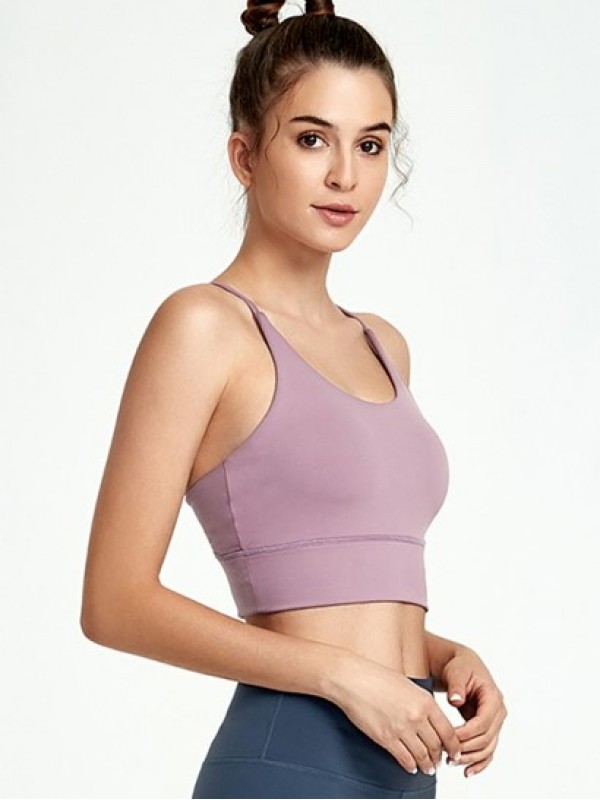 Quick Drying Criss Cross Backless Yoga Sports Bra