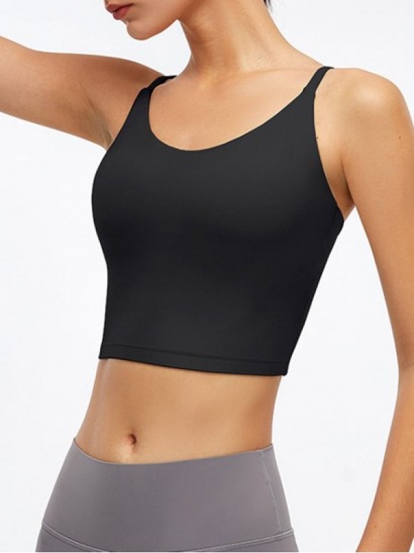 Breathable Criss Cross Blackless Yoga Sport Top