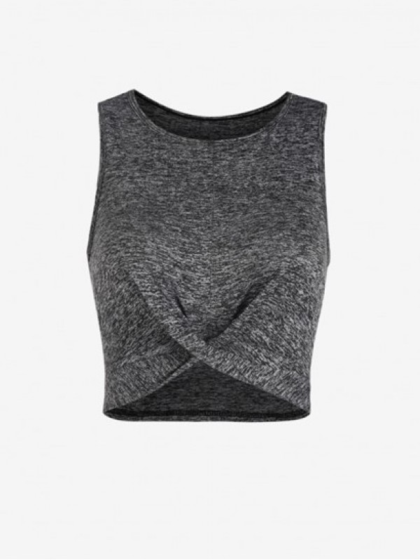 Knot Front Sleeveless Breathable Sport Tank Top