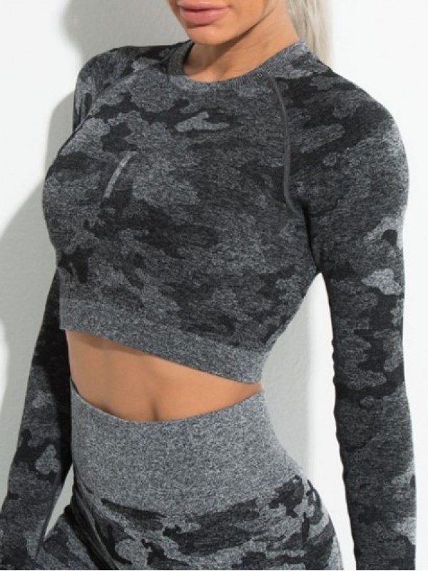 Camo Oval Cut Out Back Sports Tee