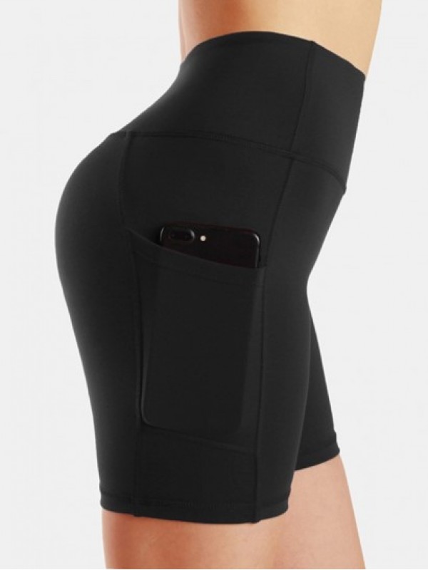 Breathable Pocket Yoga High Waist Shorts