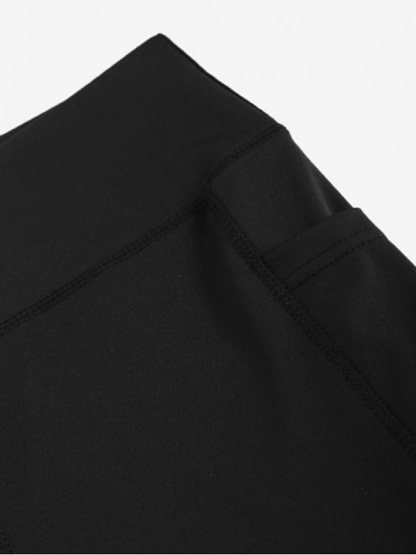 See-through Mesh Spliced Sports Shorts With Phone Pocket