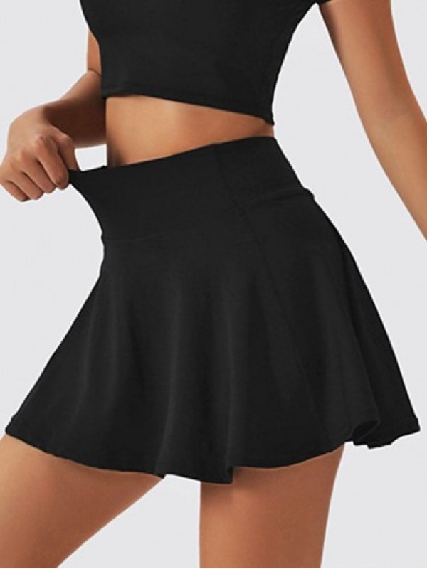 Lined Pleated Active Sports Mini Skirt