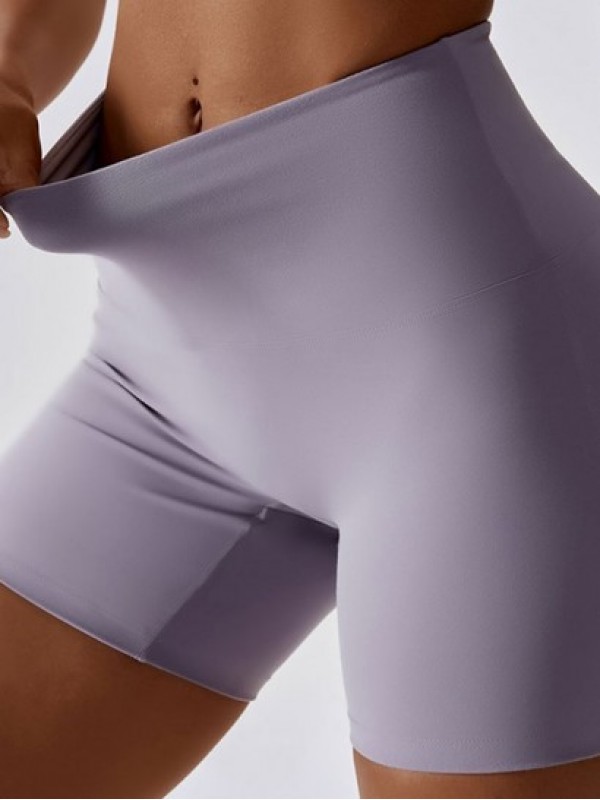 Solid Color High Waist Sports Running Shorts