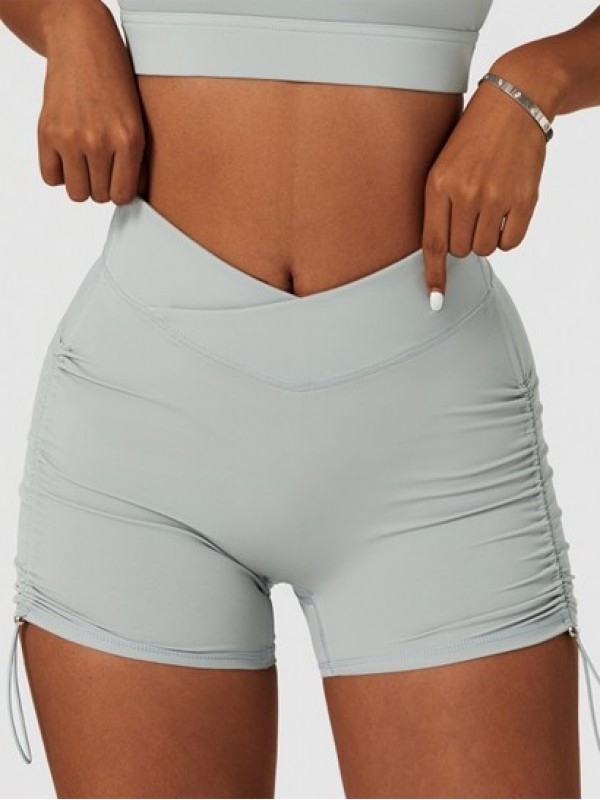 Cross Warp Wideband Waist Side Cinched Sports Shorts