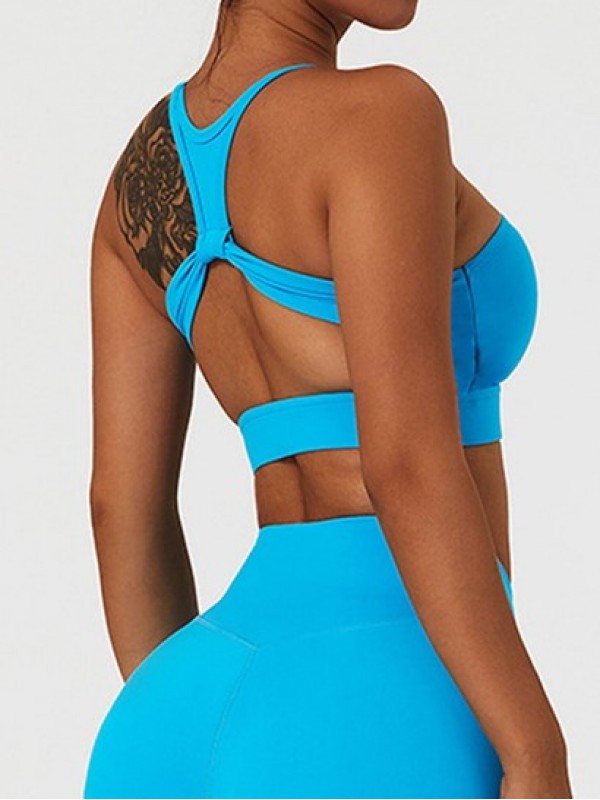 Solid Color Backless Quick-dry Sports Bra